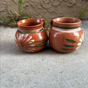 Handcrafted Set of Two Terracotta Mugs